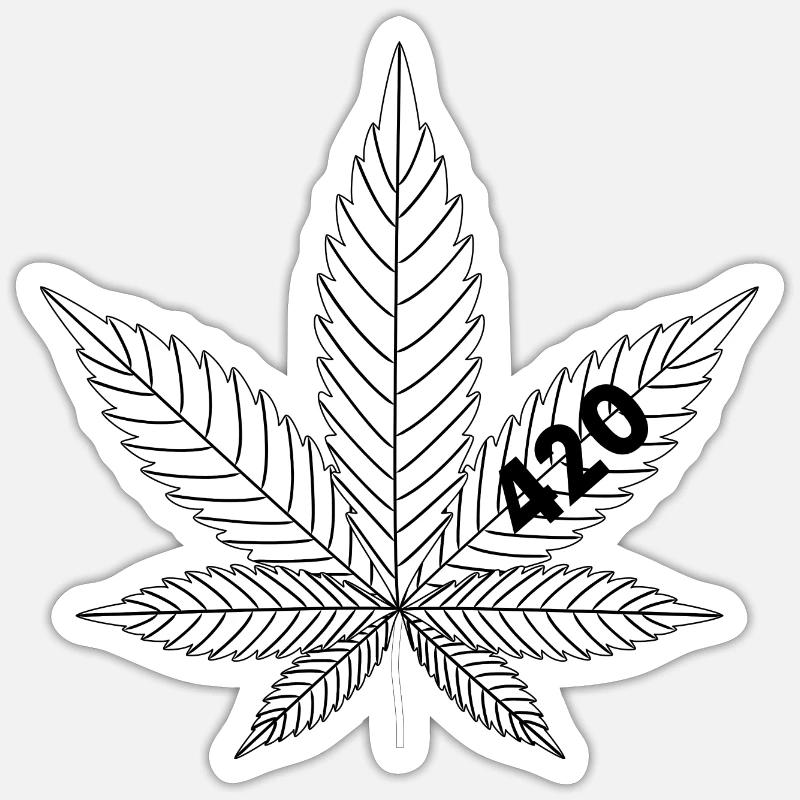 420 Leaf - Sticker size S (10 x 10 cm) - white matte