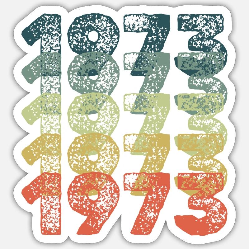 Year 1973 - Sticker size S (10 x 10 cm) - white matte