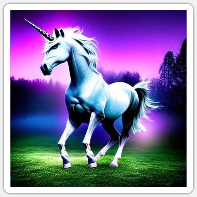Weißes Einhorn - Sticker Größe S (10 x 10 cm) - Mattweiß
