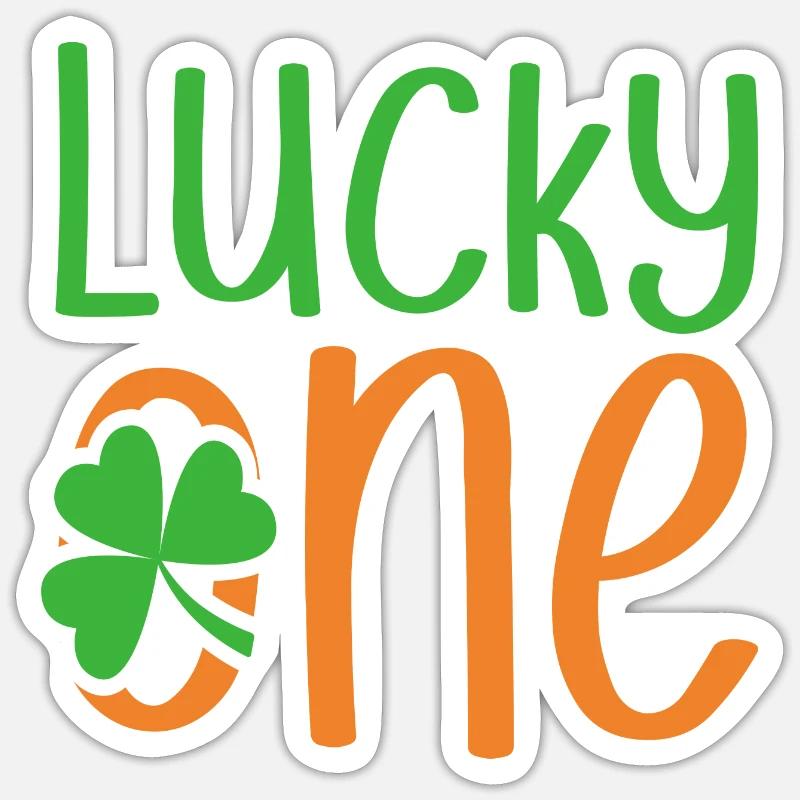 Lucky One St. Patricks Day - Sticker Größe S (10 x 10 cm) - Mattweiß