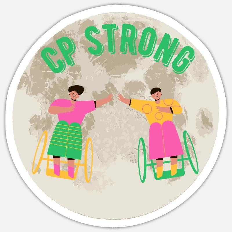 CP Fort - Sticker taille S (10 x 10 cm) - blanc mat