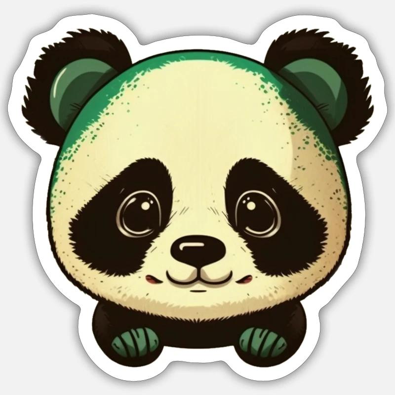 Panda mignon - Sticker taille S (10 x 10 cm) - blanc mat