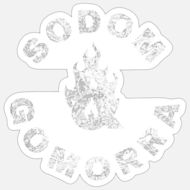 Sodome et Gomorrhe - Sticker taille S (10 x 10 cm) - blanc mat
