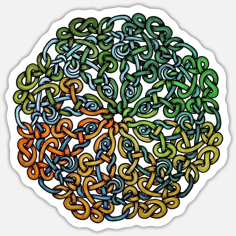 Bifröst Knotwork - Sticker Größe S (10 x 10 cm) - Mattweiß