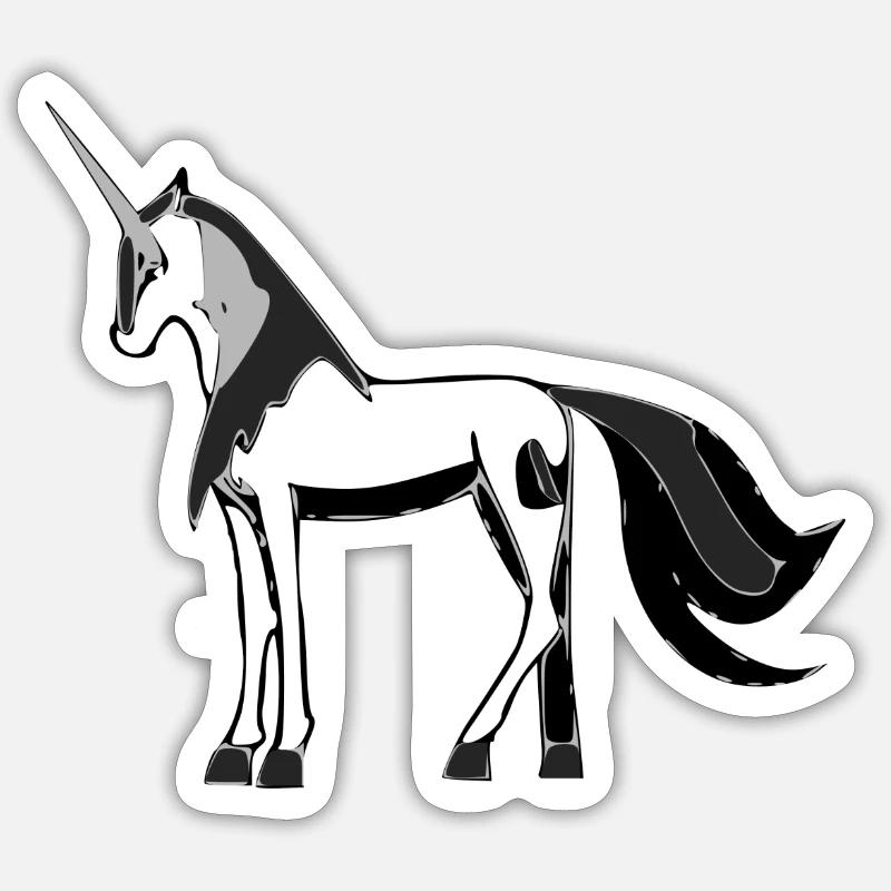 Das Einhorn - Sticker Größe S (10 x 10 cm) - Mattweiß