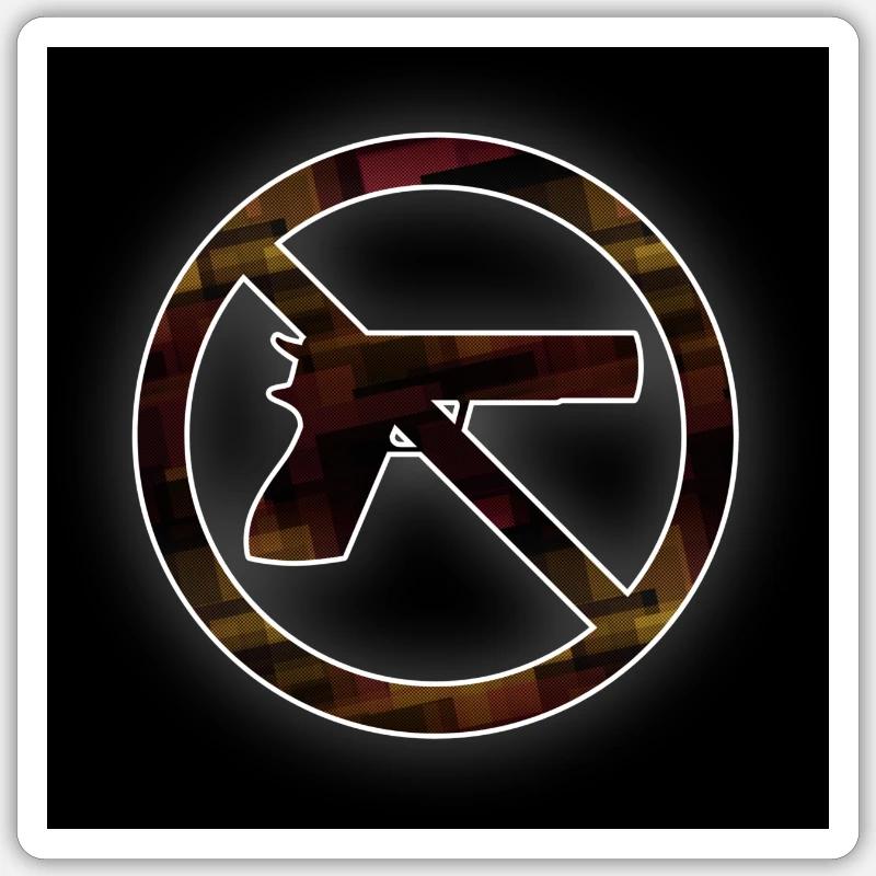 Schießverbot - Sticker Größe S (10 x 10 cm) - Mattweiß