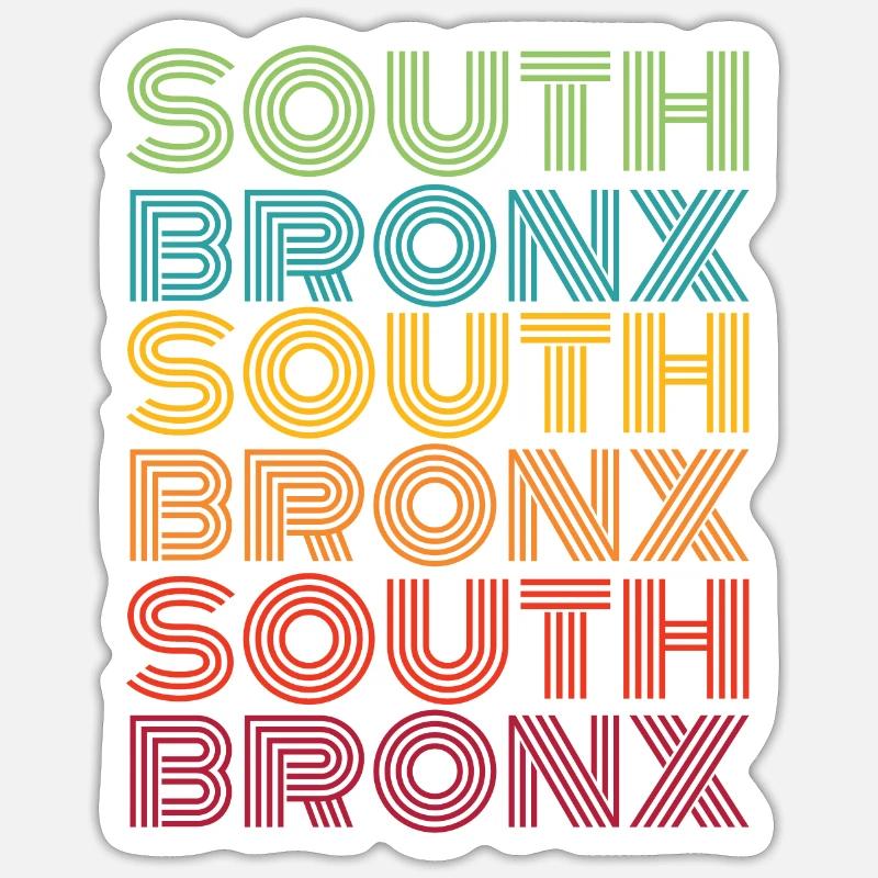 Sud du Bronx - Sticker taille S (10 x 10 cm) - blanc mat