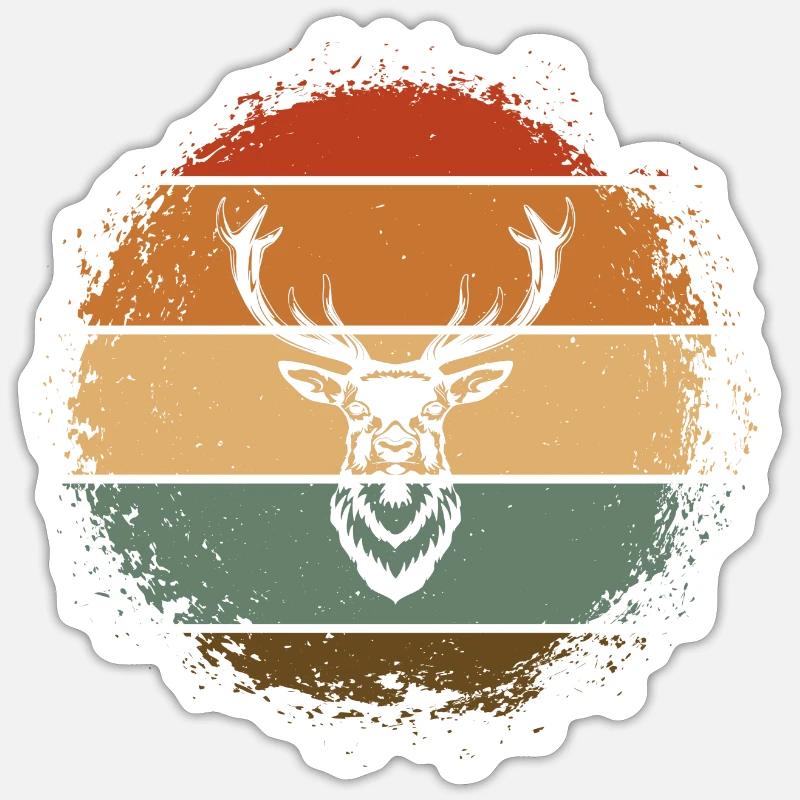 Hirsch Hirschgeweih Geweih Sticker Größe S (10 x 10 cm)