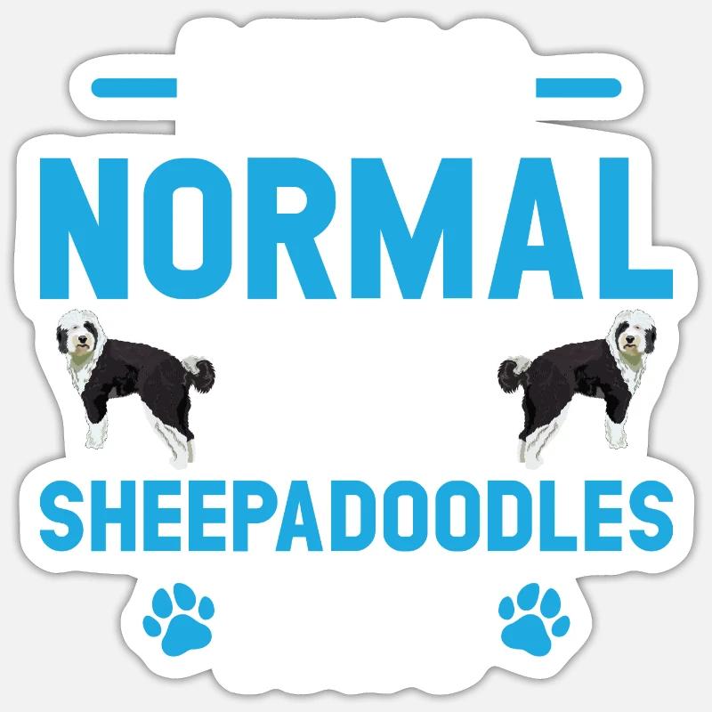 Sheepadoodle Doodle Dog - Sticker taille S (10 x 10 cm) - blanc mat