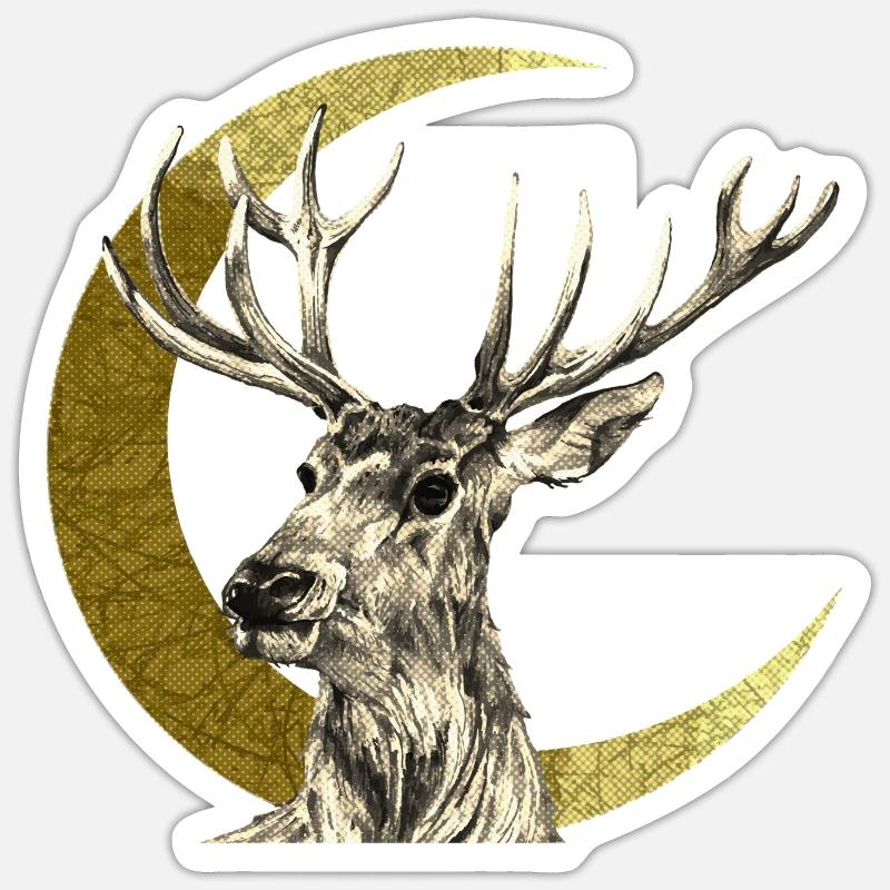 Hirsch - Sticker Größe S (10 x 10 cm) - Mattweiß