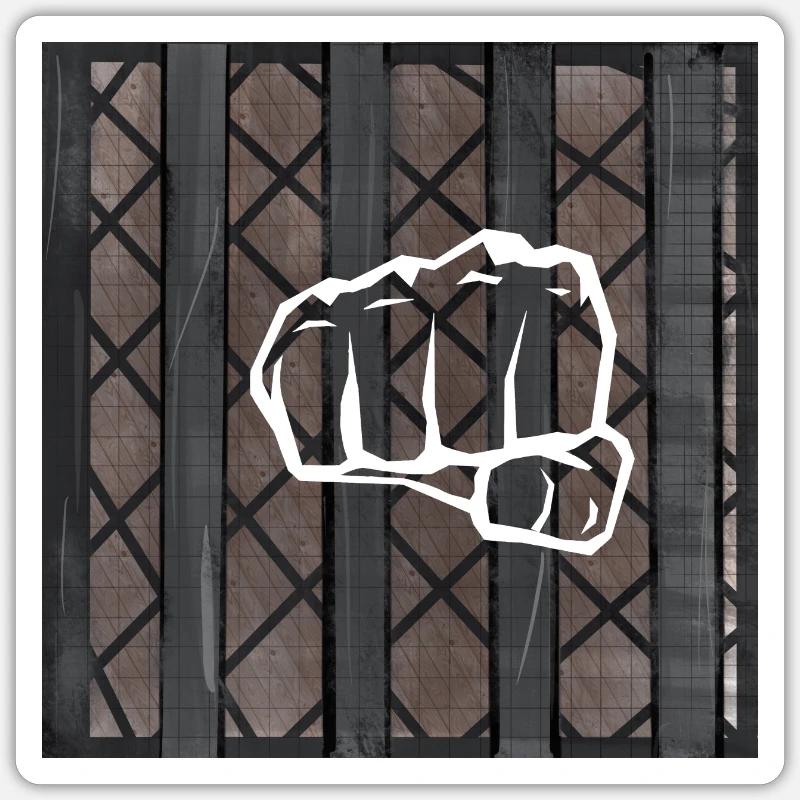 Faust hinter Gitter Sticker Größe S (10 x 10 cm)