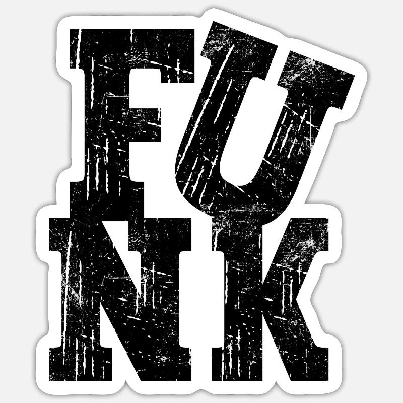 Funk Retro - Sticker size S (10 x 10 cm) - white matte
