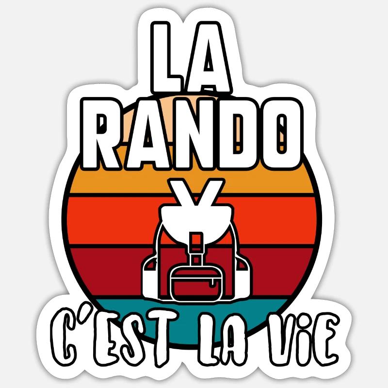 La rando c’est la vie - Sticker taille S (10 x 10 cm) - blanc mat