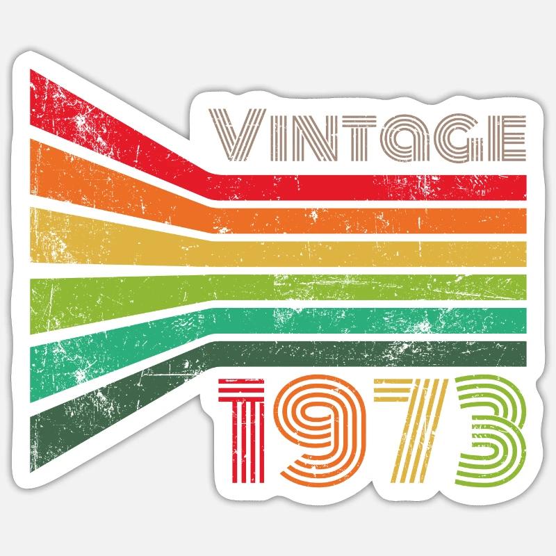 Millésime 1973 - Sticker taille S (10 x 10 cm) - blanc mat