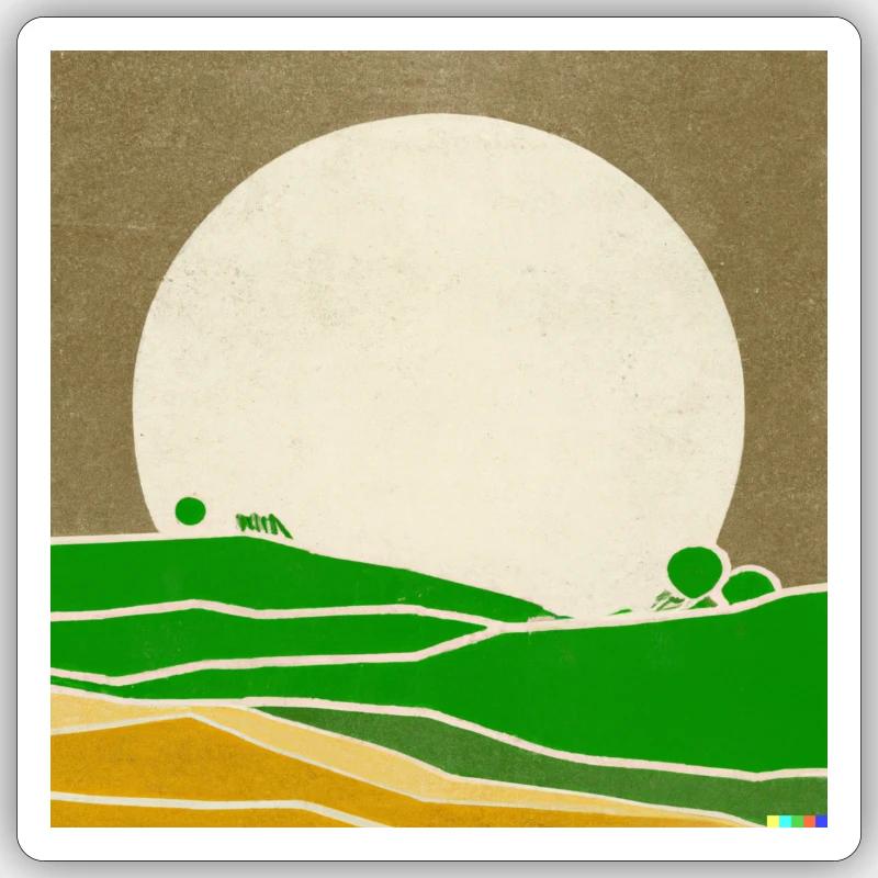 Retro Sunset - Sticker size S (10 x 10 cm) - white matte