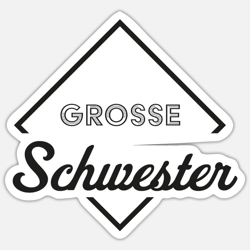 Grosse Schwester - Sticker Größe S (10 x 10 cm) - Mattweiß