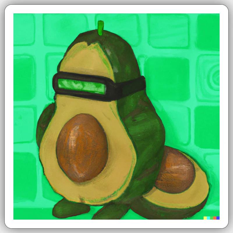 Avocado Superhero/ Avocado Superheld - Sticker Größe S (10 x 10 cm) - Mattweiß