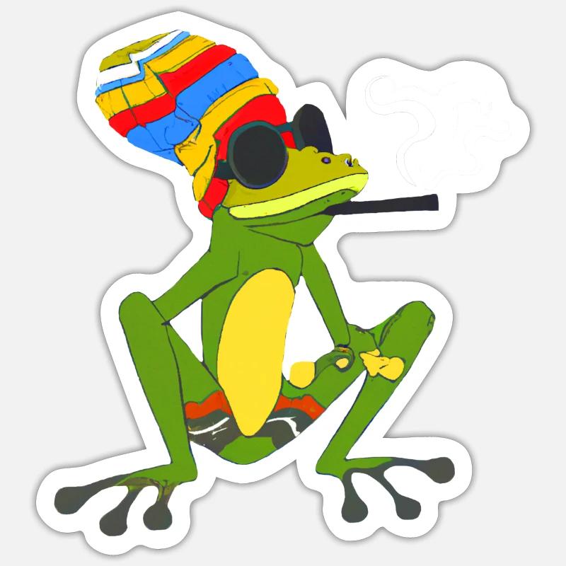 Root - Frog - Sticker Größe S (10 x 10 cm) - Mattweiß