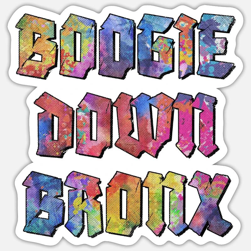 Boogie Down Bronx - Sticker taille S (10 x 10 cm) - blanc mat