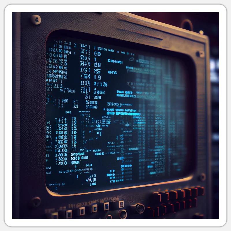 Code on a PC Screen Sticker size S (10 x 10 cm)