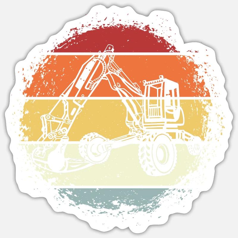 Excavator - Sticker size S (10 x 10 cm) - white matte
