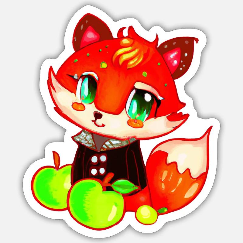 Applefox - Sticker taille S (10 x 10 cm) - blanc mat