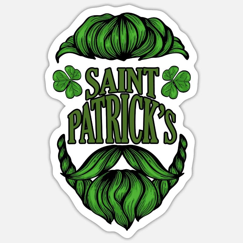 Cadeau de la Saint-Patrick - Sticker taille S (10 x 10 cm) - blanc mat