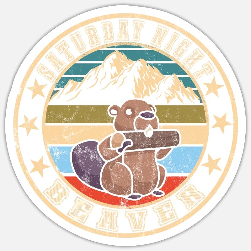 Beaver Nutria - Sticker taille S (10 x 10 cm) - blanc mat