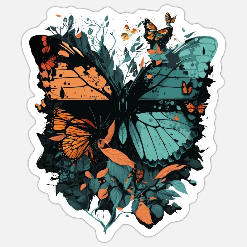 Huge Butterfly - Sticker size S (10 x 10 cm) - white matte