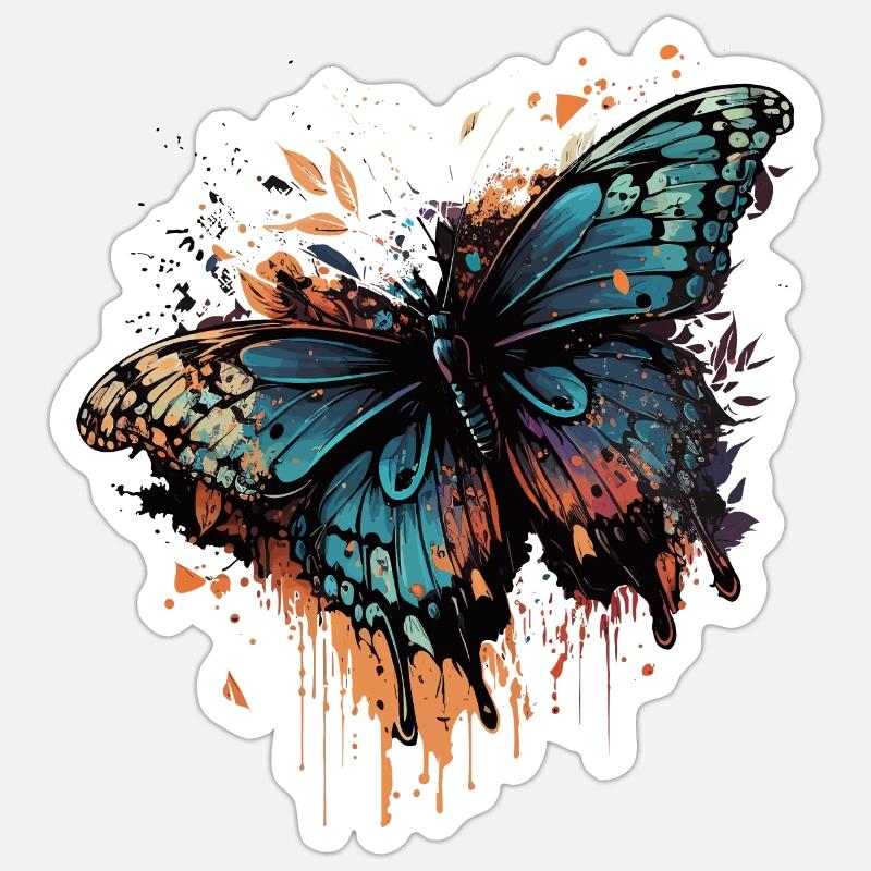 Papillon élégant - Sticker taille S (10 x 10 cm) - blanc mat