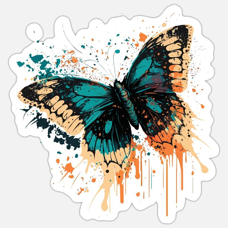 Conception de papillon Sticker taille S (10 x 10 cm)