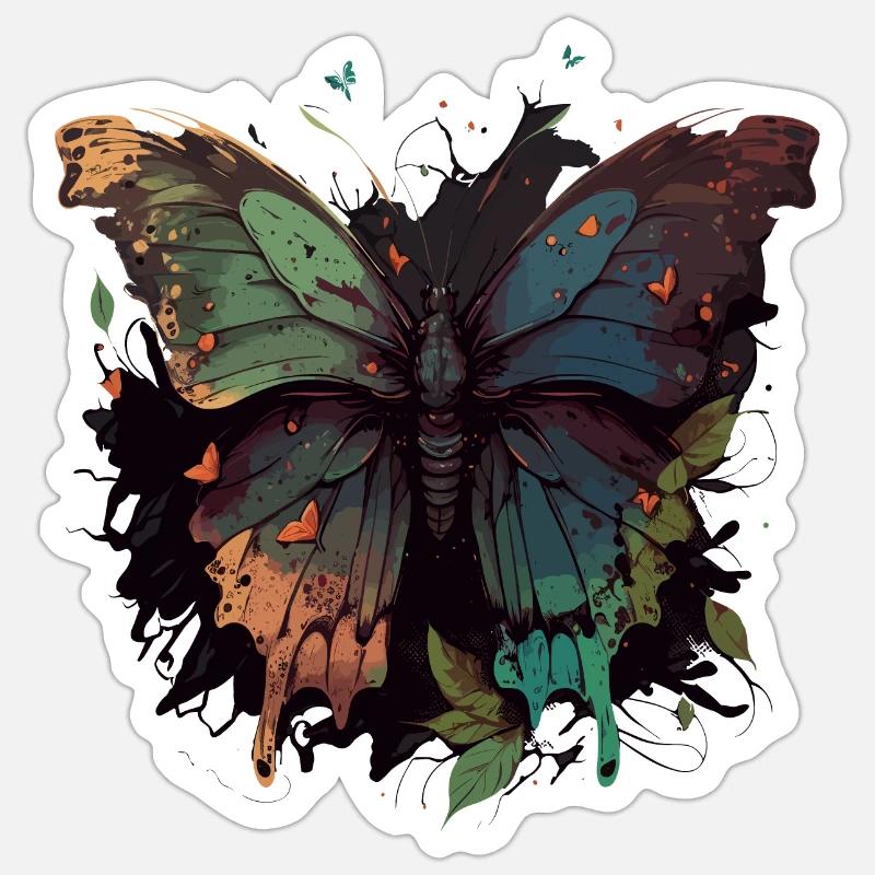 Papillon volant - Sticker taille S (10 x 10 cm) - blanc mat