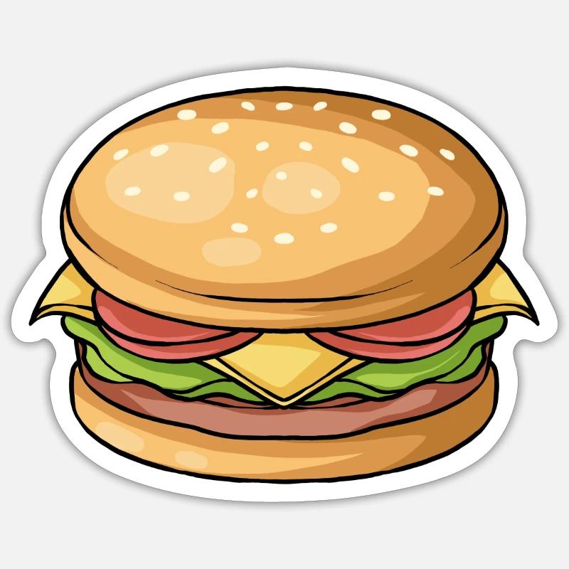 Burger - Sticker size S (10 x 10 cm) - white matte