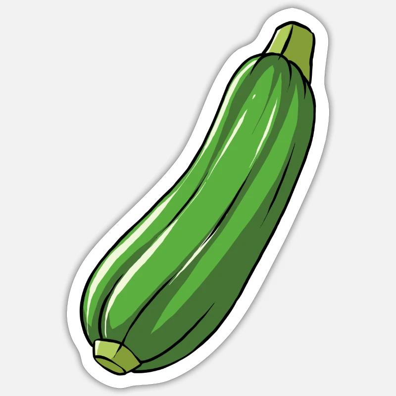 Zucchini - Sticker Größe S (10 x 10 cm) - Mattweiß
