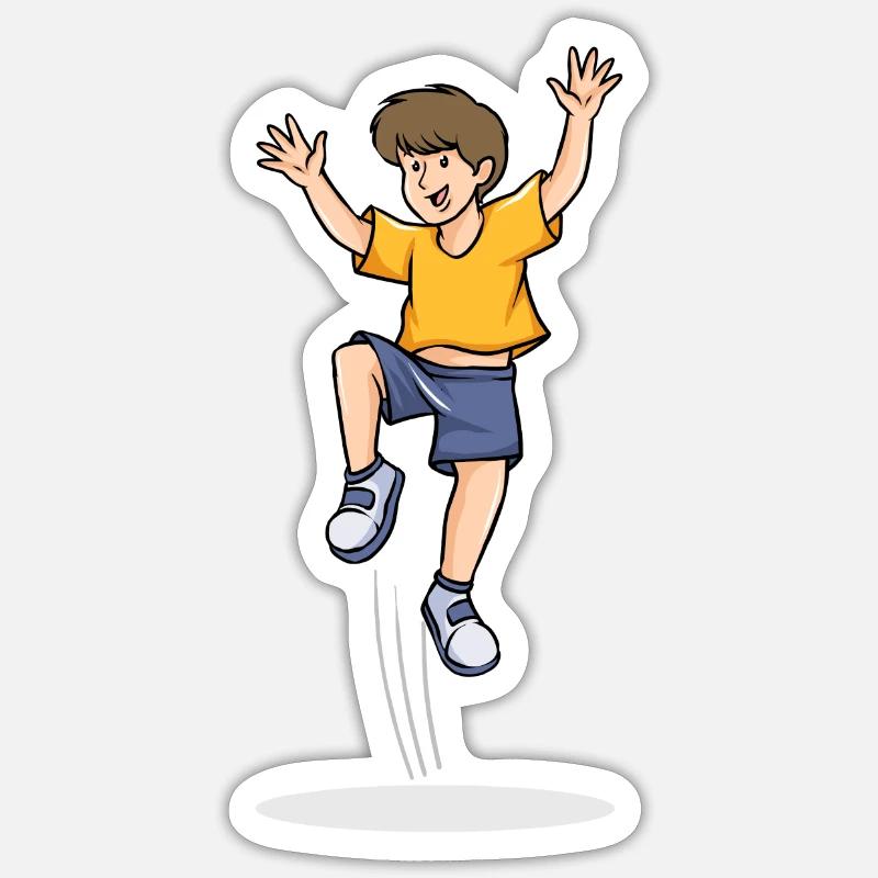 Jumping Trampoline - Sticker size S (10 x 10 cm) - white matte