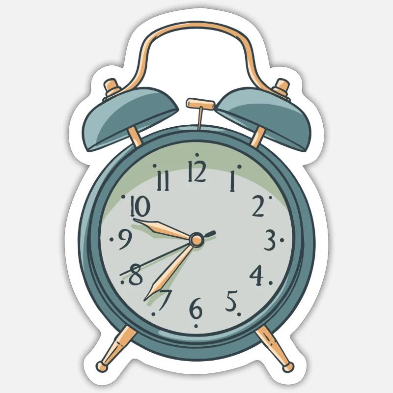 Alarm clock - Sticker size S (10 x 10 cm) - white matte