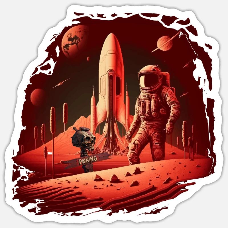 Astronaute solitaire - Sticker taille S (10 x 10 cm) - blanc mat