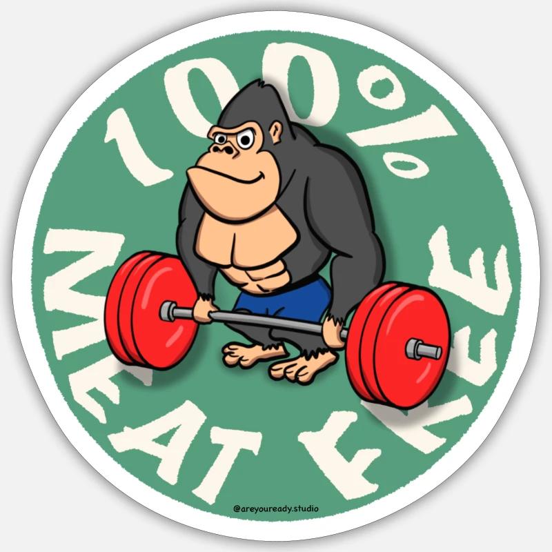 100% sans viande - Sticker taille S (10 x 10 cm) - blanc mat