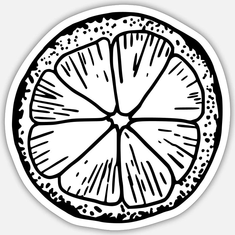 Zitrone - Sticker Größe S (10 x 10 cm) - Mattweiß
