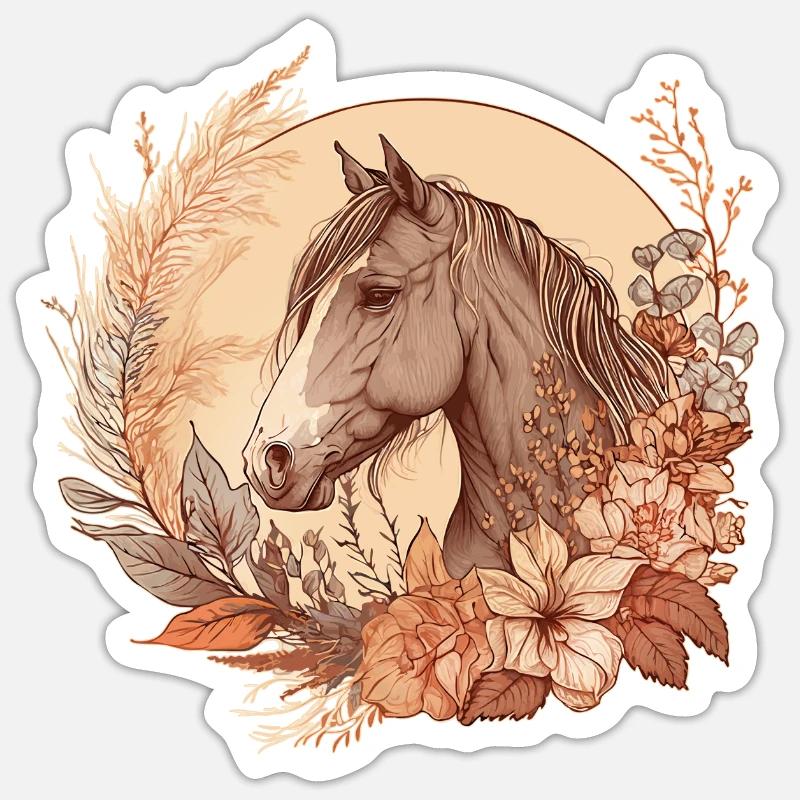 Pferd Boho Sticker Größe S (10 x 10 cm)