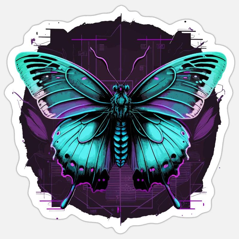 Butterfly Virtual Transformation - Sticker size S (10 x 10 cm) - white matte