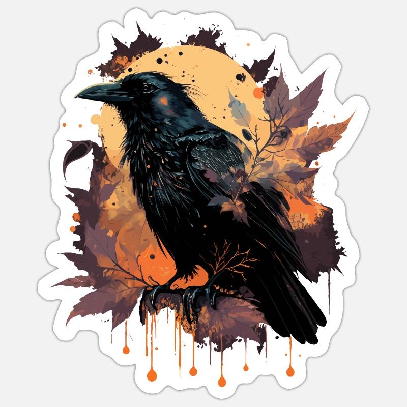 Corvo osservatore Sticker formato S (10 x 10 cm)