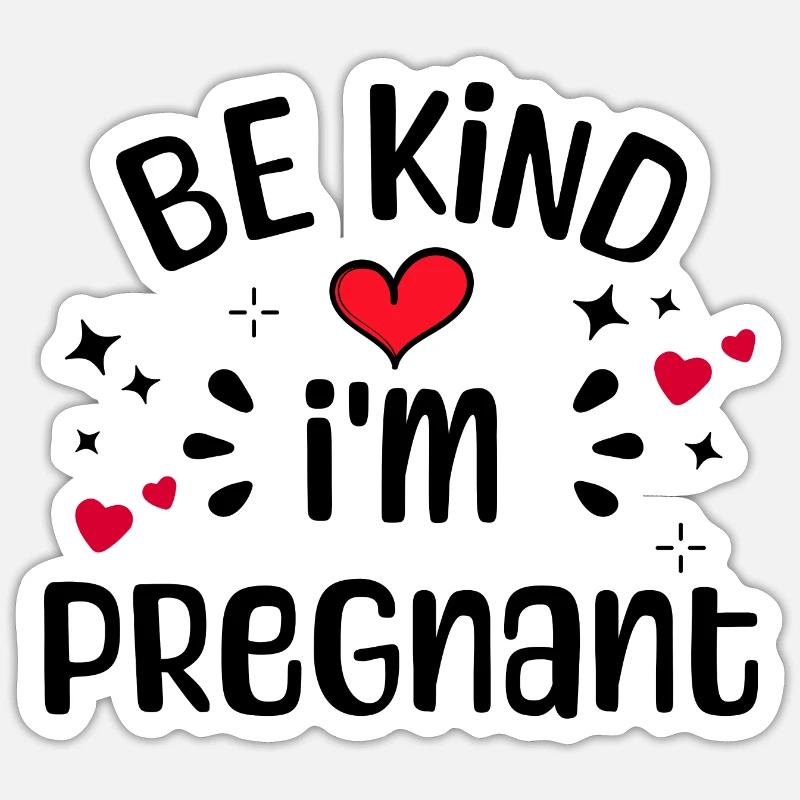 Herz Schwangerschaft Schwanger Statement Mutter - Sticker Größe S (10 x 10 cm) - Mattweiß