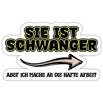 Papa Statement Babyglück Elternschaft Schwanger - Sticker Größe S (10 x 10 cm) - Mattweiß - Vorne