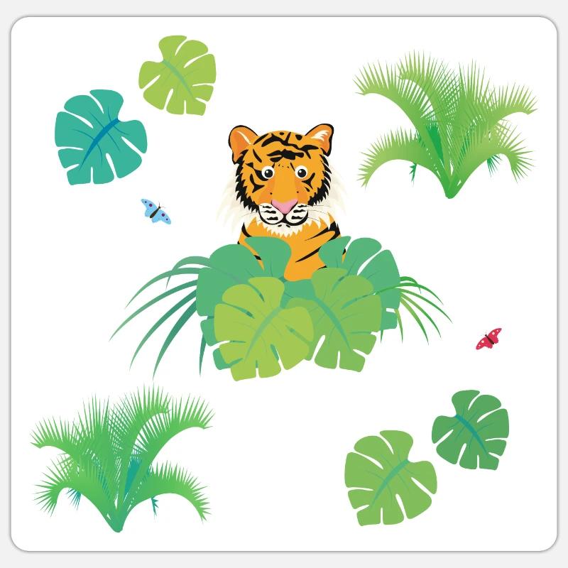 Tiger - Sticker size S (10 x 10 cm) - white matte