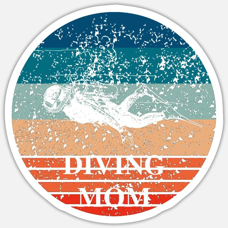 Diving Mom - Conception de plongée pour Diving Mamas Sticker taille S (10 x 10 cm)