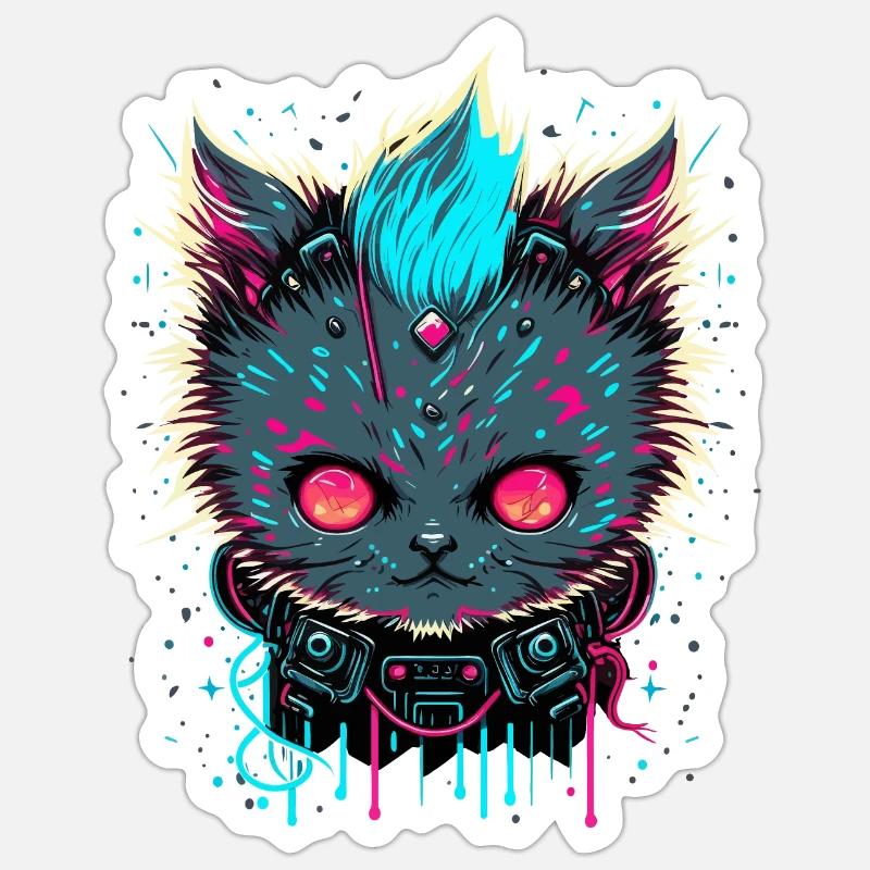 Evil Cat - Sticker size S (10 x 10 cm) - white matte
