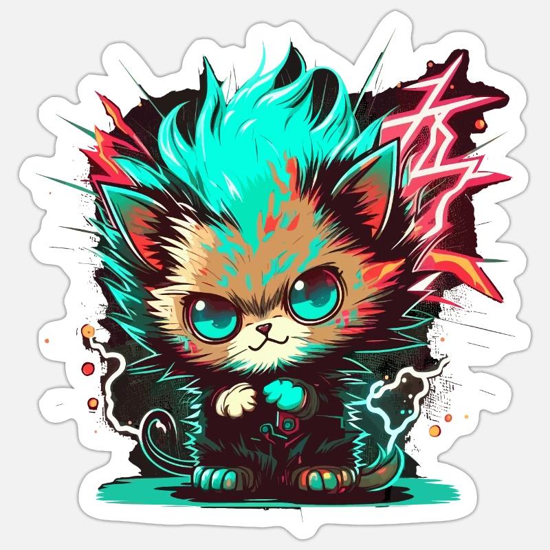 Chat de jeu - Sticker taille S (10 x 10 cm) - blanc mat