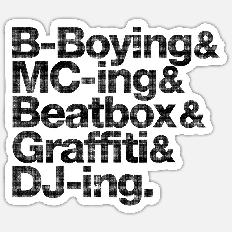 Hip Hop Five Elements schwarzer Grunge Sticker Größe S (10 x 10 cm)