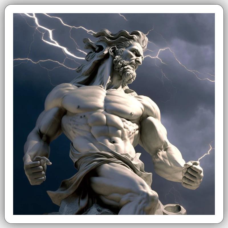 Mighty Zeus - Sticker size S (10 x 10 cm) - white matte